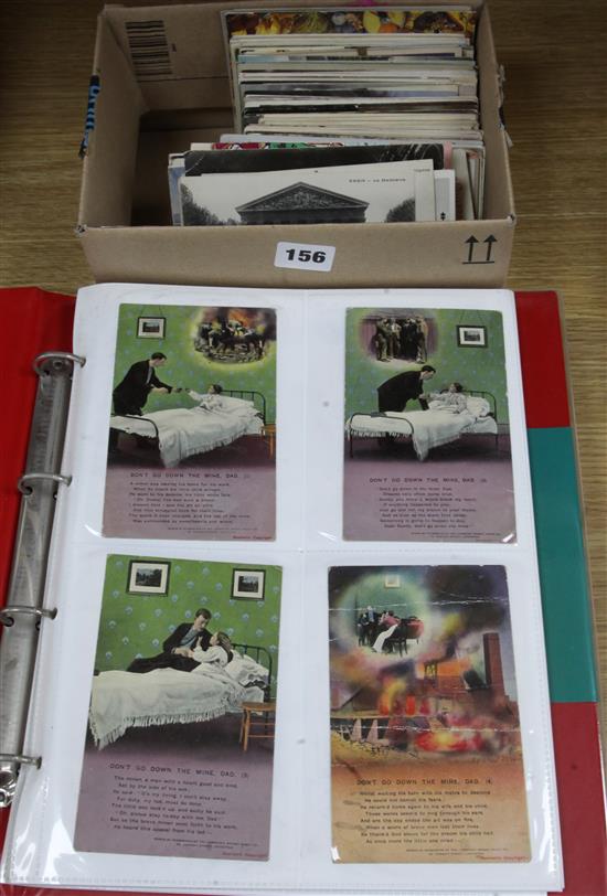 A collection of postcards including two albums and a box of cards